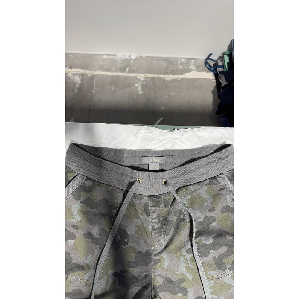 Natural Reflections Womens Large Camo Jogger Pants Gray Green Drawstring Outdoor
